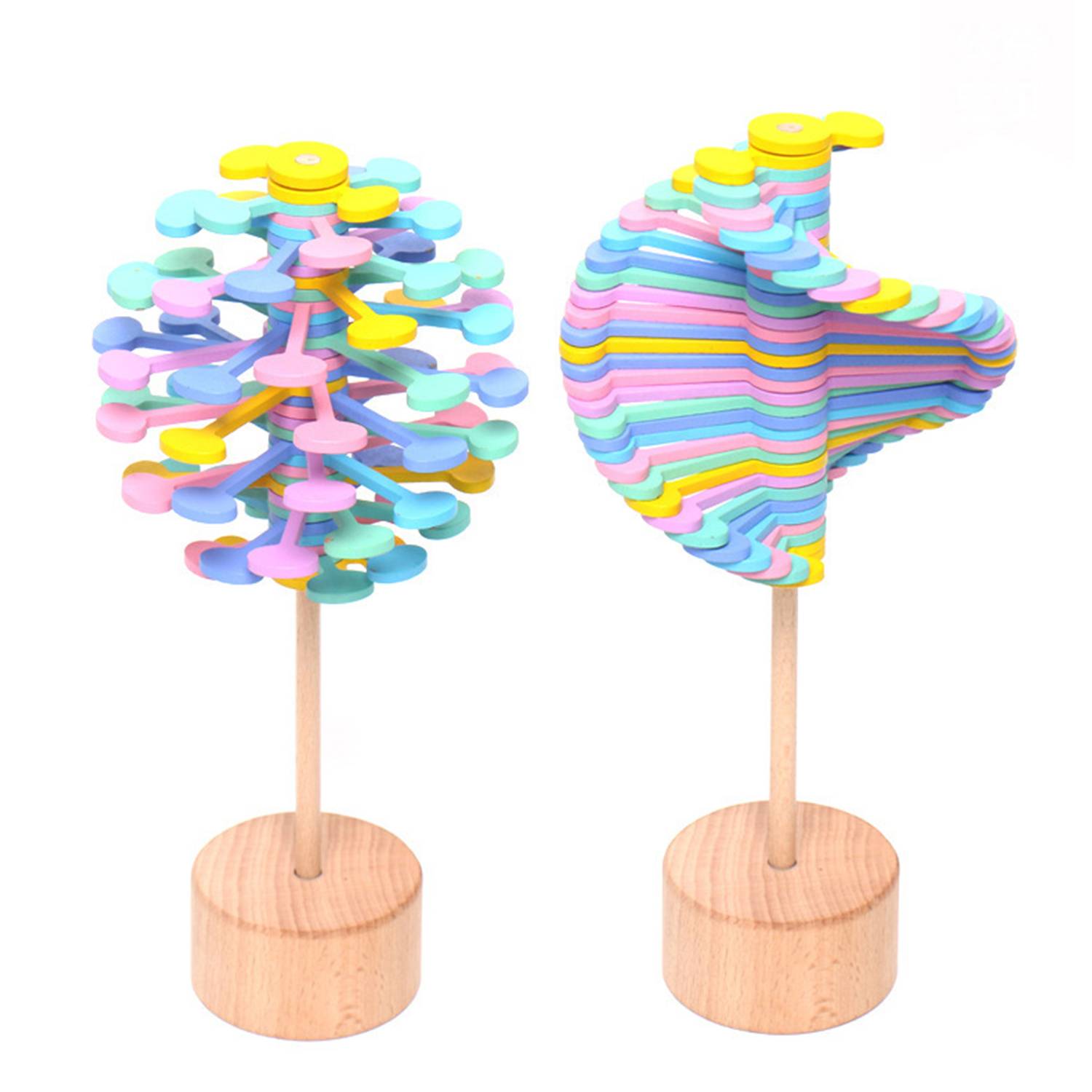 Wooden Spinning Lollipop Stress Relief Toy 2