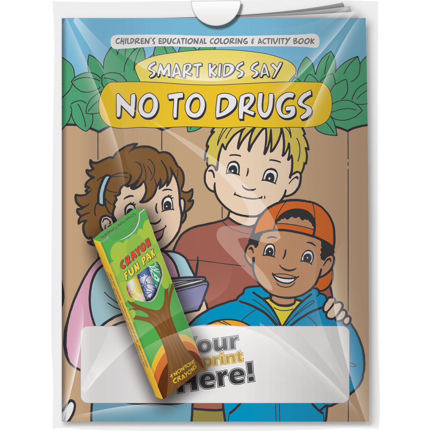 Combo Pack - CB1007 Coloring Book & 4-Pack of Crayons in a Poly Bag 6