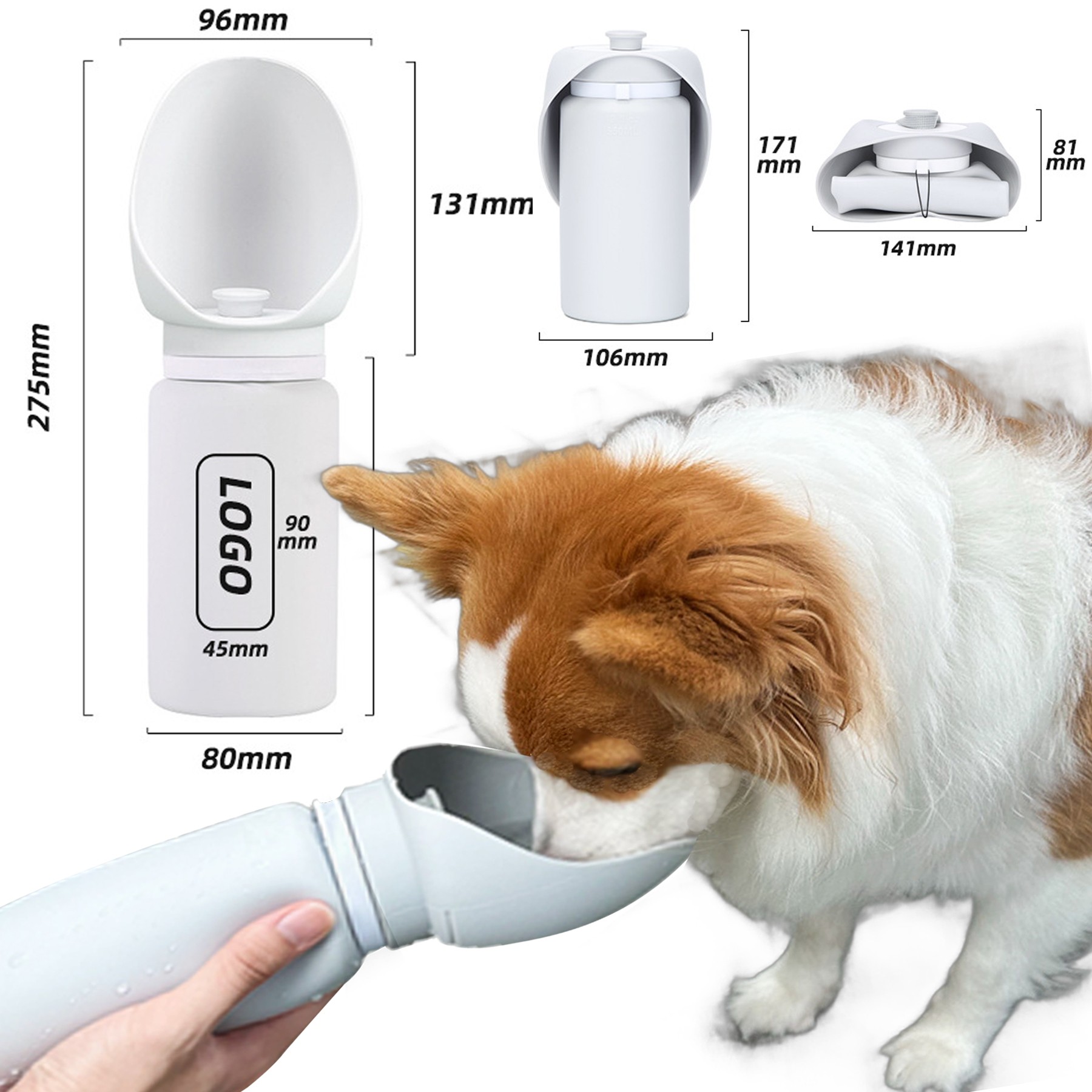 Collapsible Pet Water Bottle - 18 fl oz Food-Grade Silicone 5