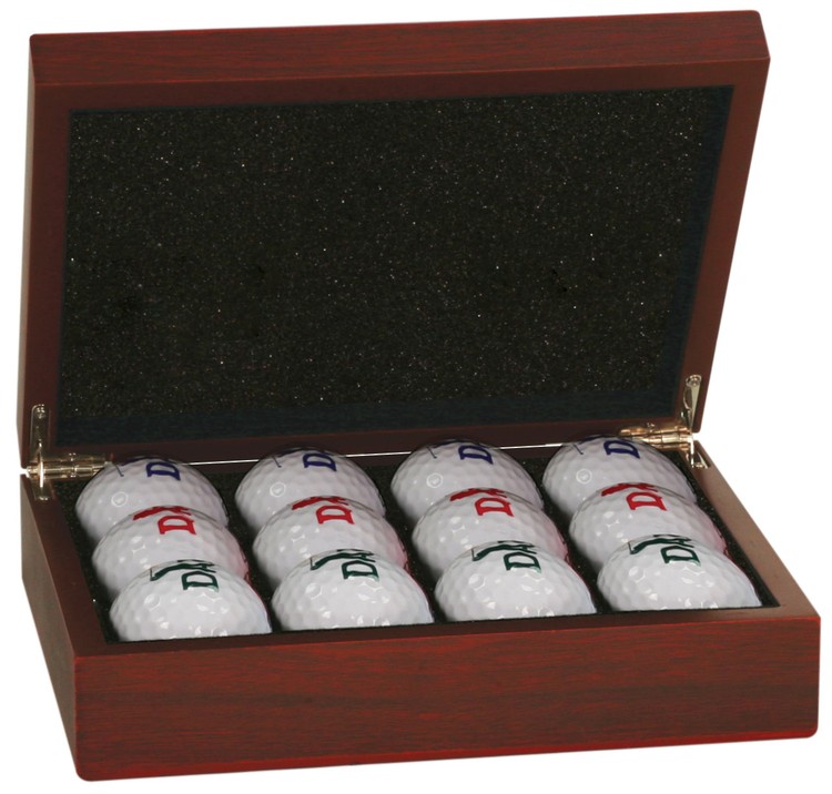 Rosewood Golf Ball Case with an engraved plate 1