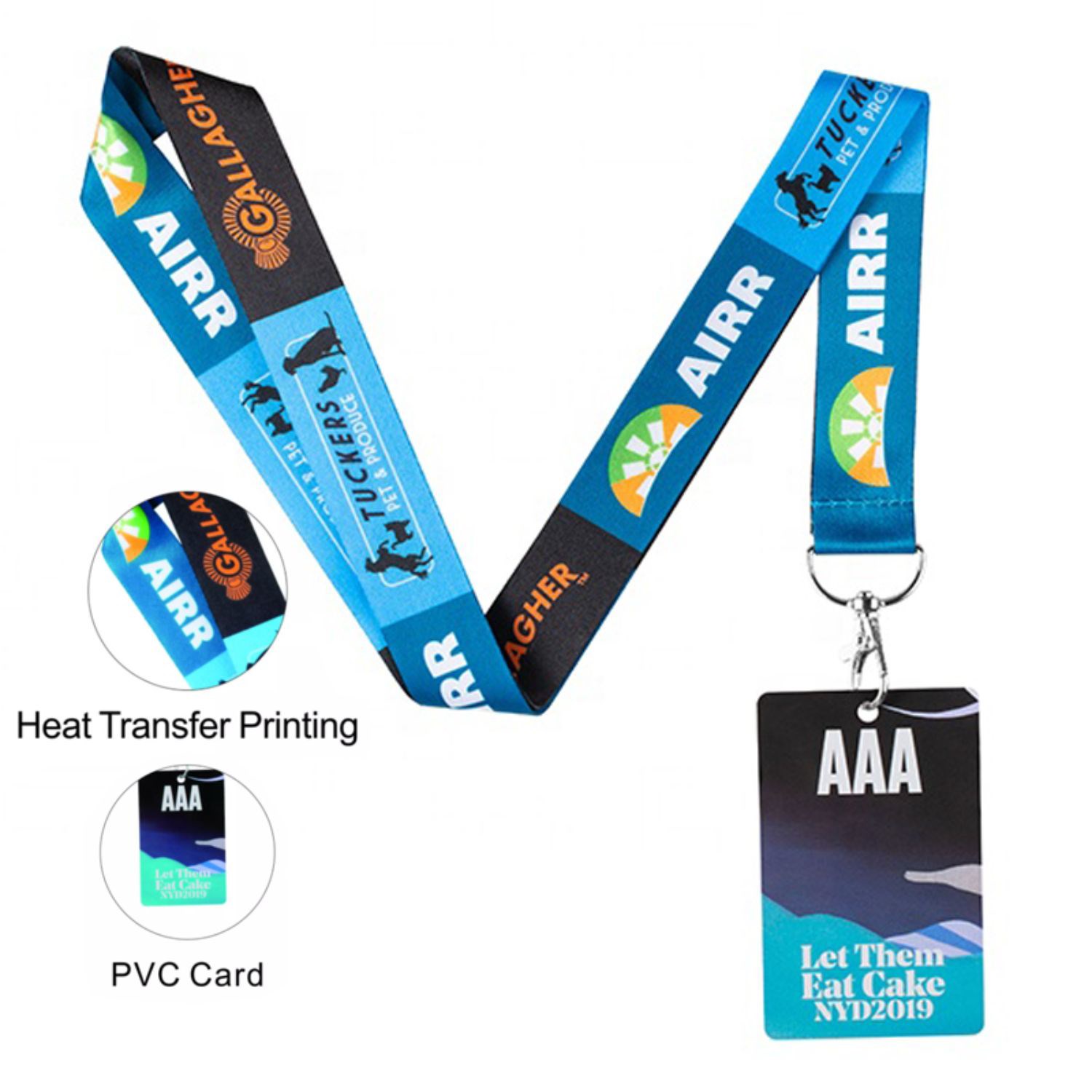 Combo Sublimated Lanyard w/ PVC plastic ID Card Lanyards 8
