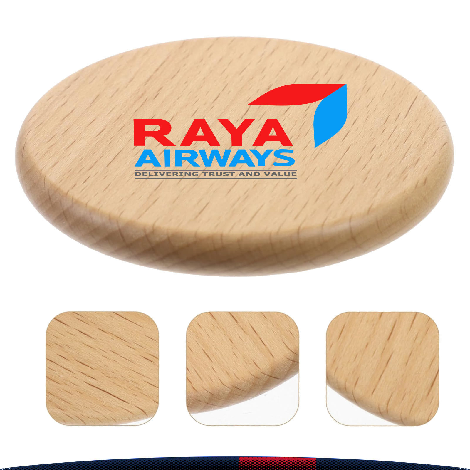 Faylen Beech Wood Round Coaster 2