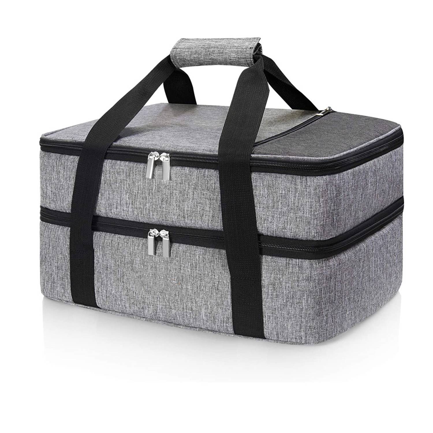 25L Double Decker Oxford Insulated Lunch Cooler Bag w/Handle 2