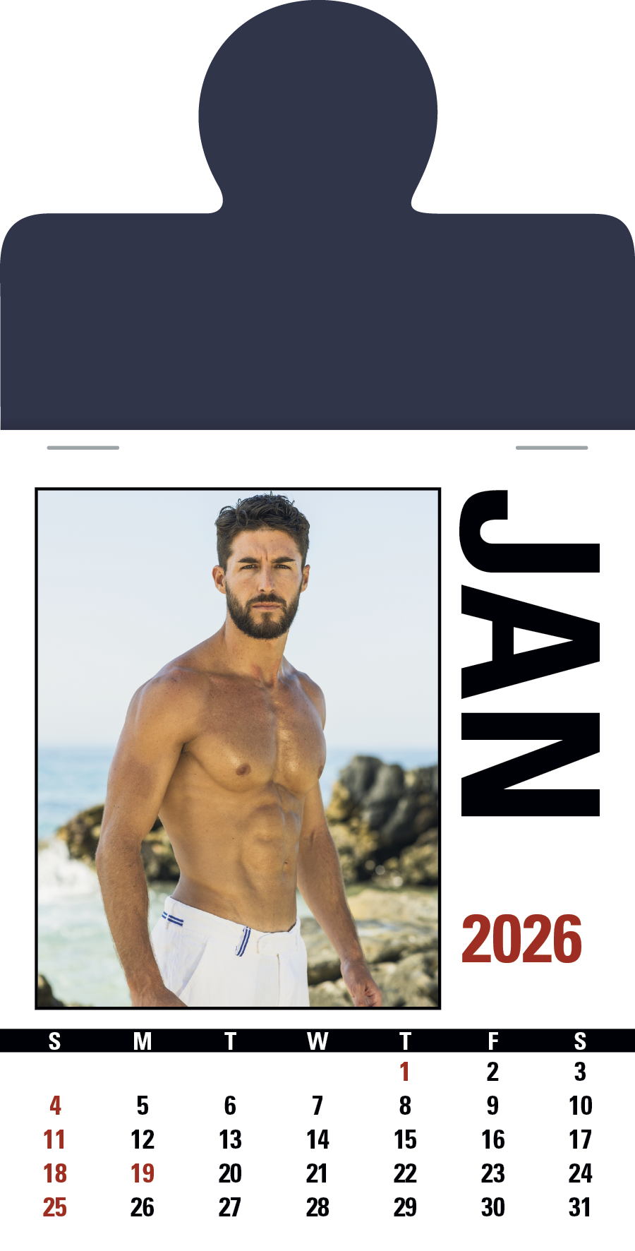 Triumph® Calendars Press-N-Stick Male Call Calendar 6