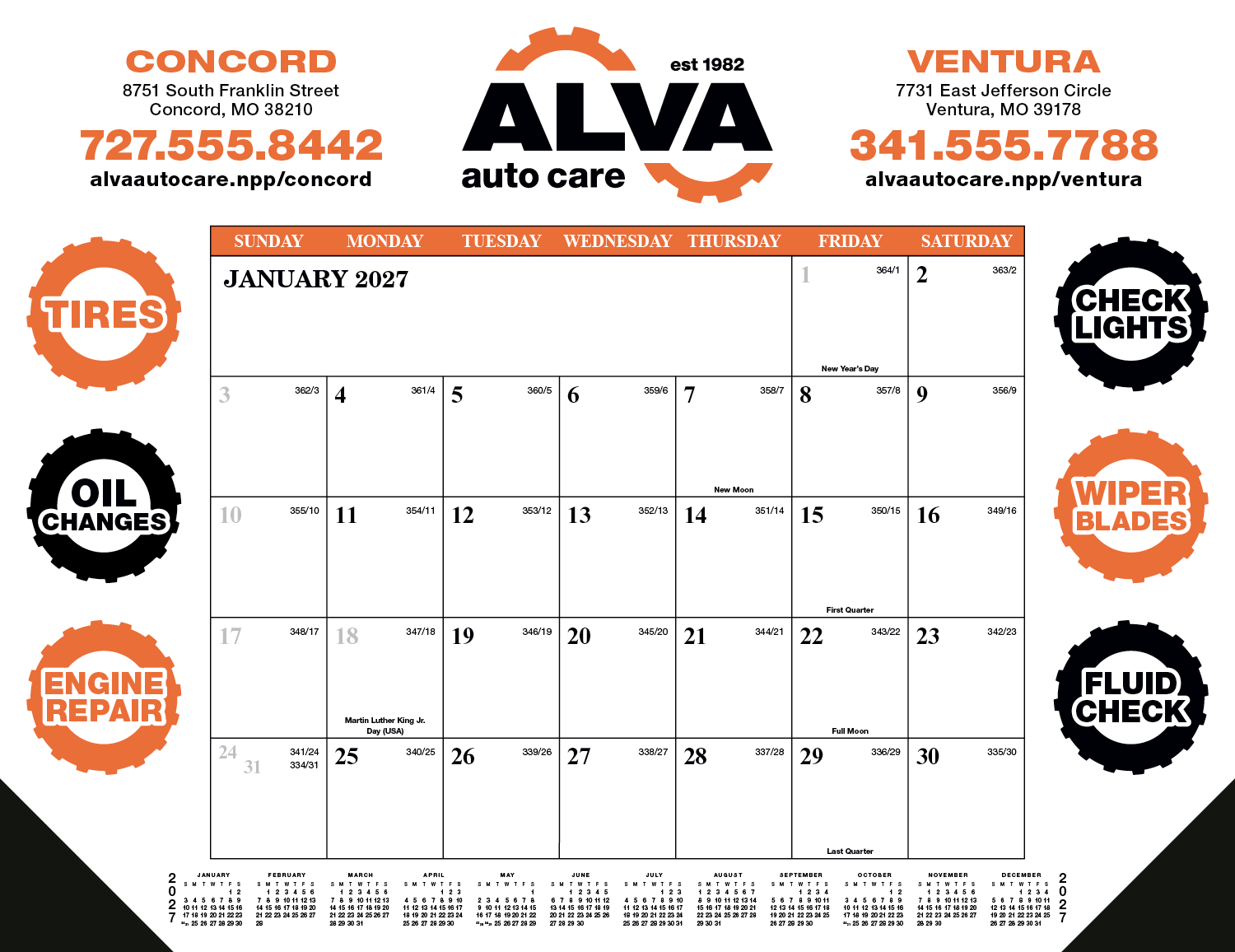 Skinner & Kennedy® Desk Pad Calendar 9