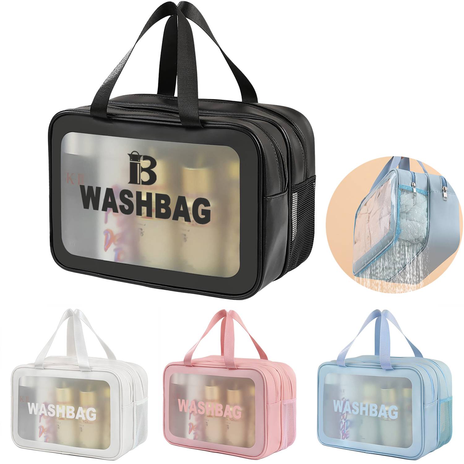 Large Double Compartments Travel Toiletry Bag 17