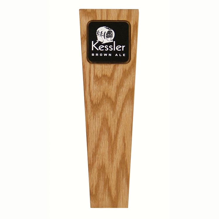 Wood Beer Tap with Raised Imprint Square 11 25 x 3 3 x 0 75