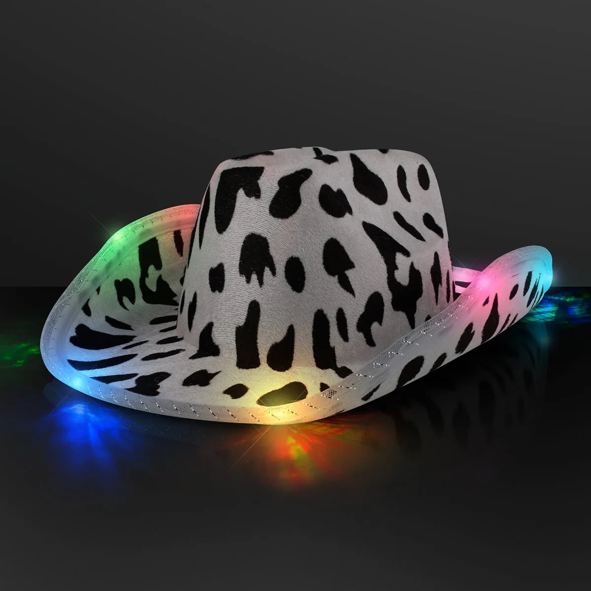 LED Cow Print Hat, Color-Change Cowgirl Hats 4