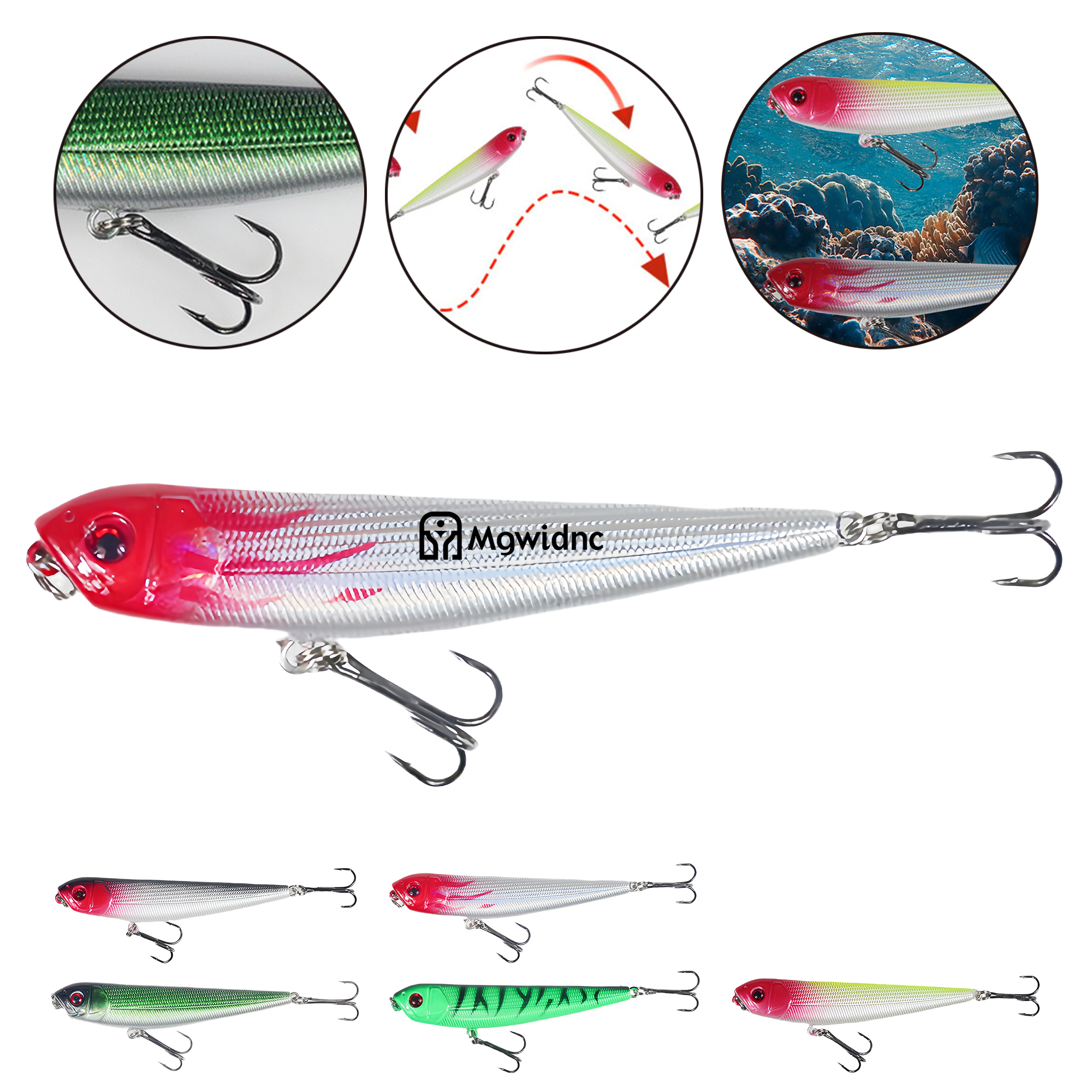 9.3g Floating Lure for Bass and Perch, Saltwater Freshwater Fishing, Lifelike Bait with Sharp Hooks 1