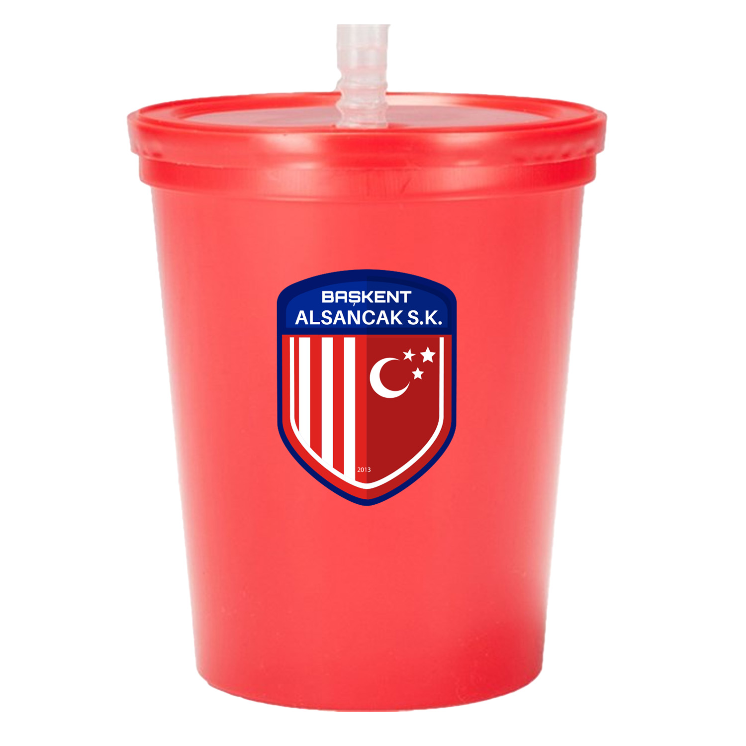 16 oz. USA made Stadium Cup w/ Lid & Straw BPA FREE Recycled 3