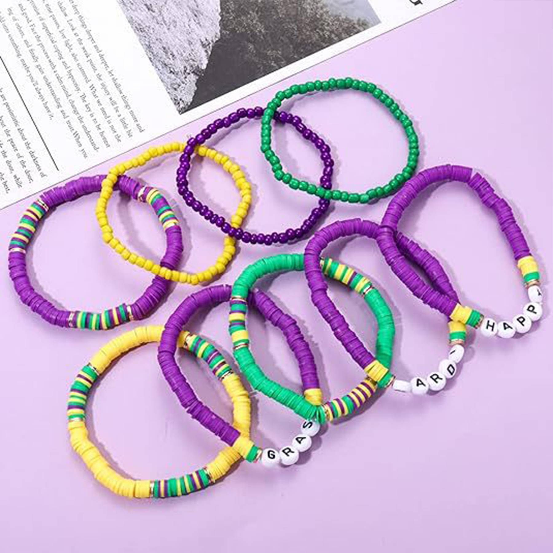 Plastic Purple elastic thread soft bracelet 5