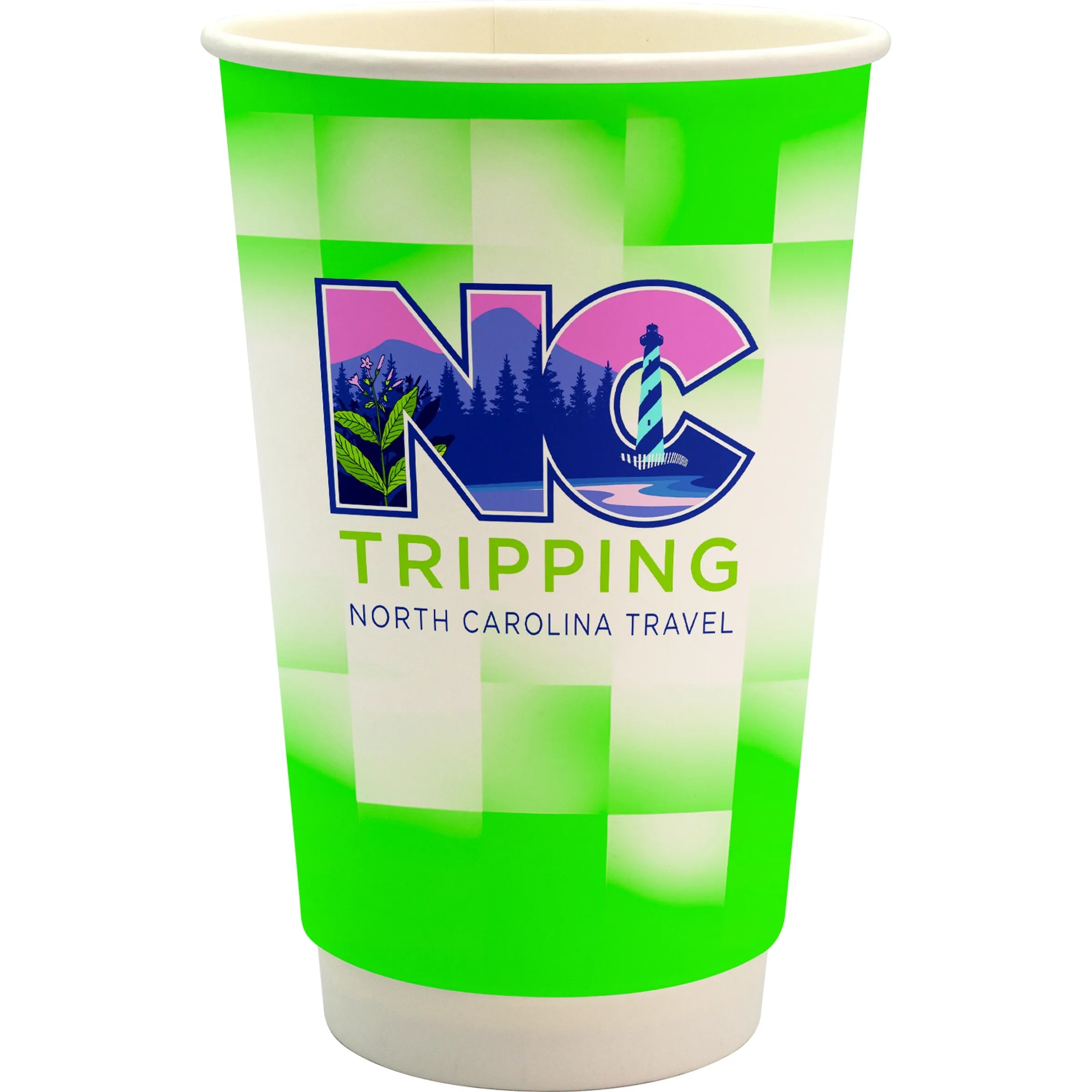 16 oz. Full Color Shaded Checkers Paper Cup 17