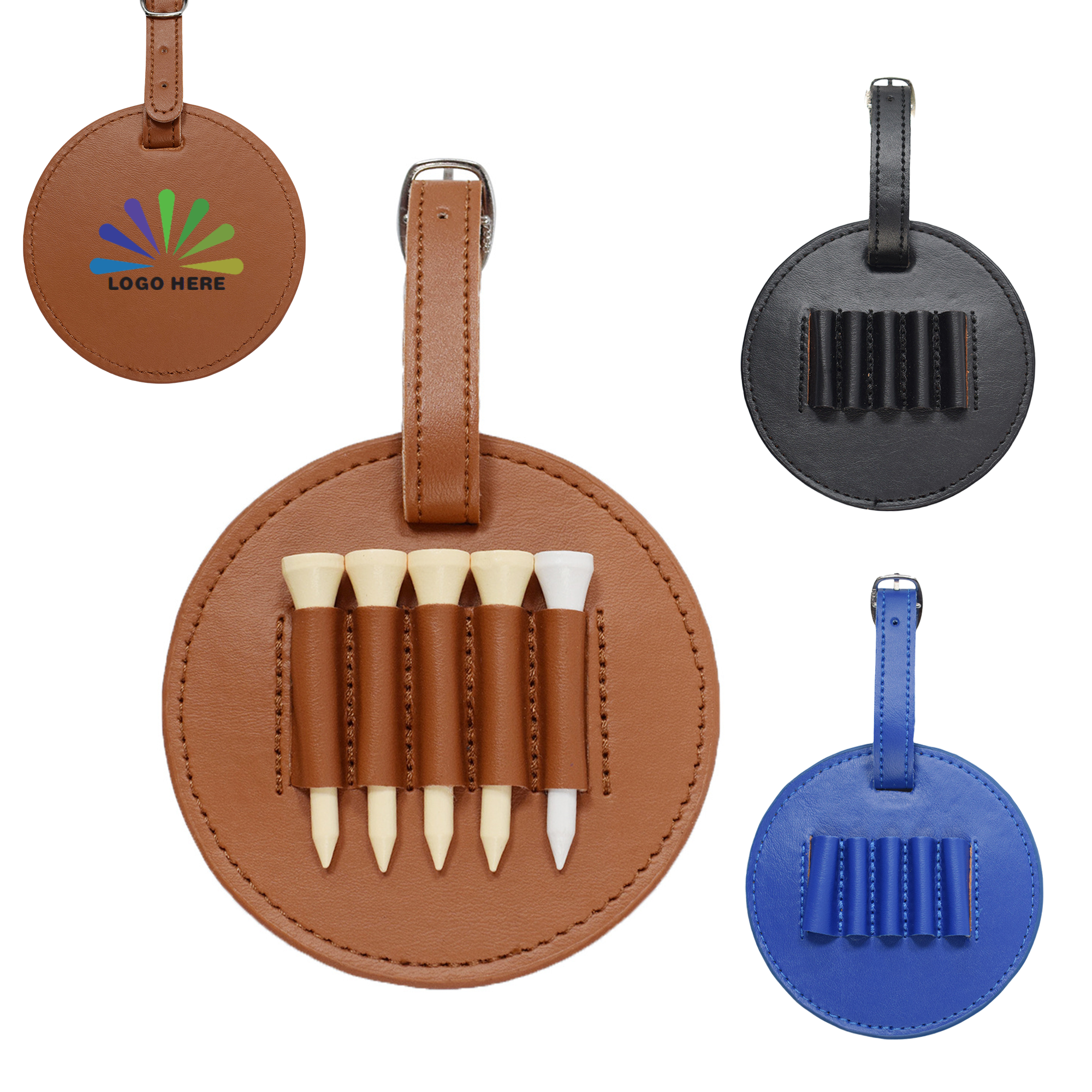 Golf Tee Outdoor Leather Pouch 2