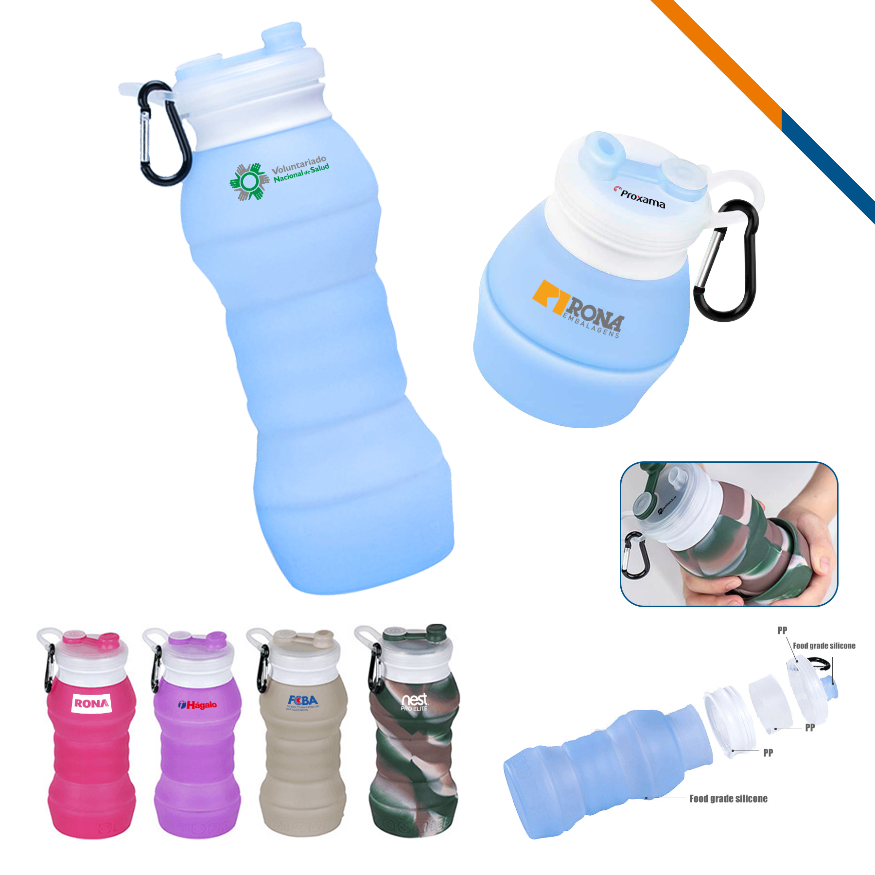 Drum Collapsible Water Bottle 2