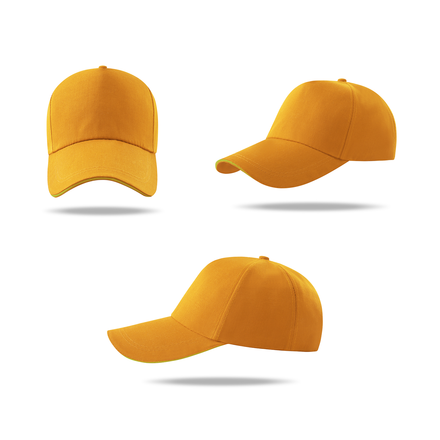 Stock Solid Color Poly Canvas 5 Panel Cap w/Double Buckle Back Fastener 6