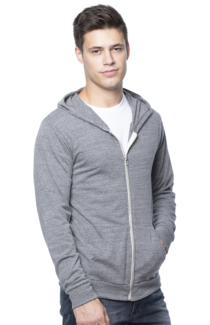Unisex eco Triblend Jersey Full Zip Hoodie 3