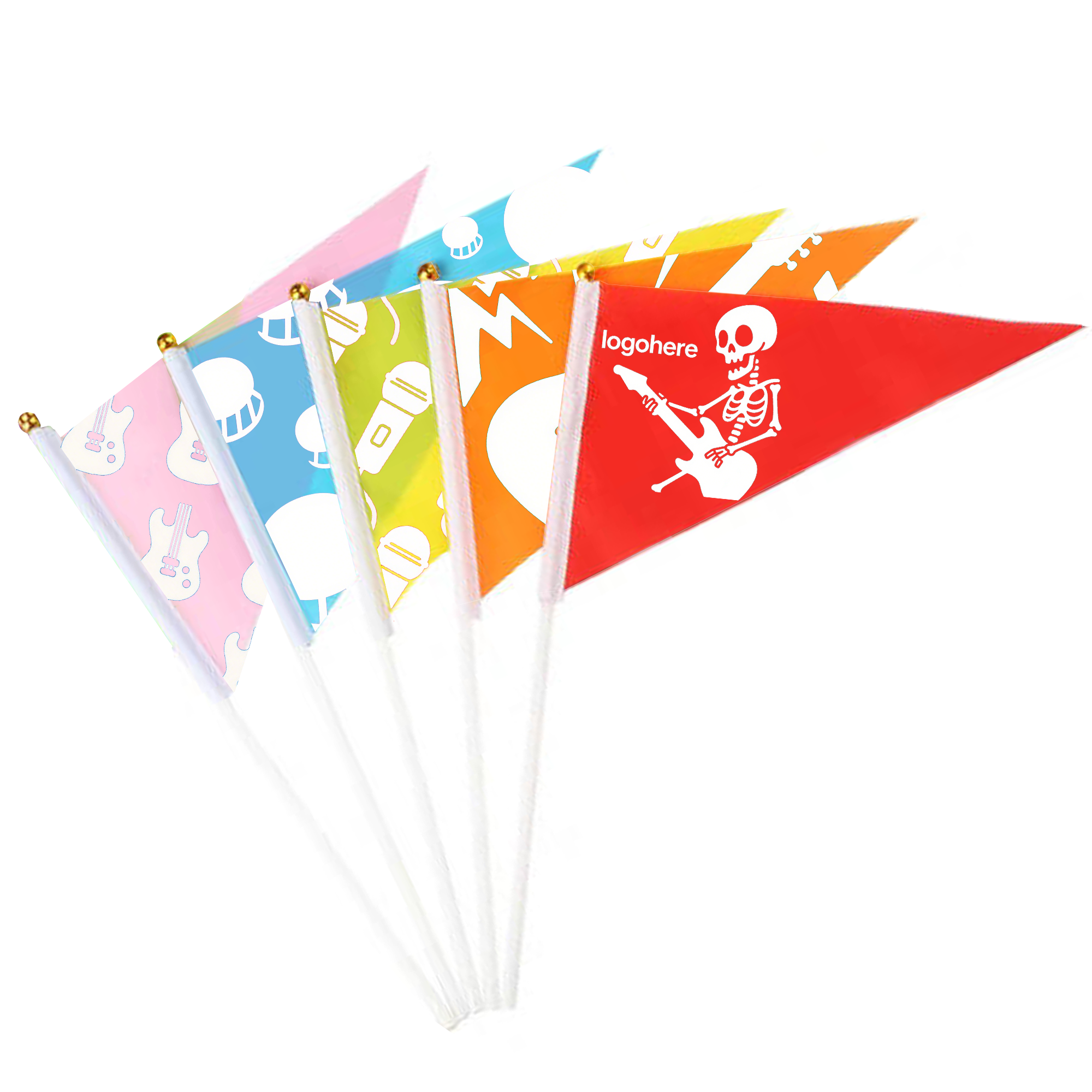 Personalized Triangle Flag with Plastic Sticks 9