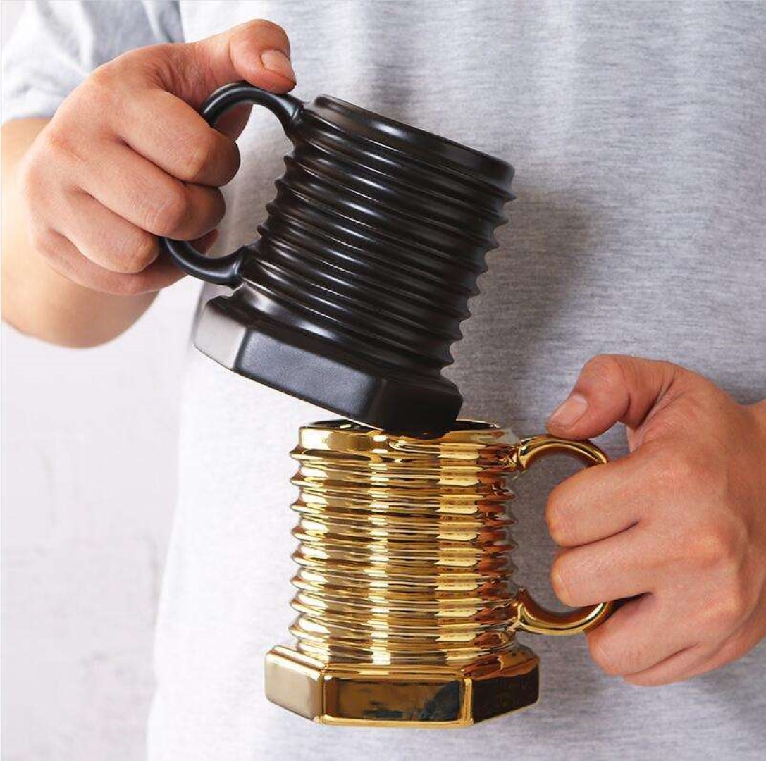 Personalized Creative Ceramic Mug With Screw Design 2