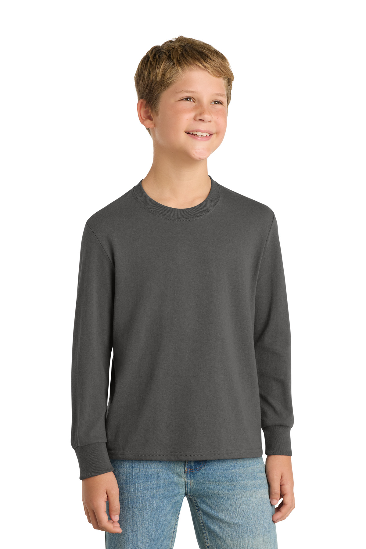 Port & Co Youth Long Sleeve Core Cotton Tee. PC54YLS 74