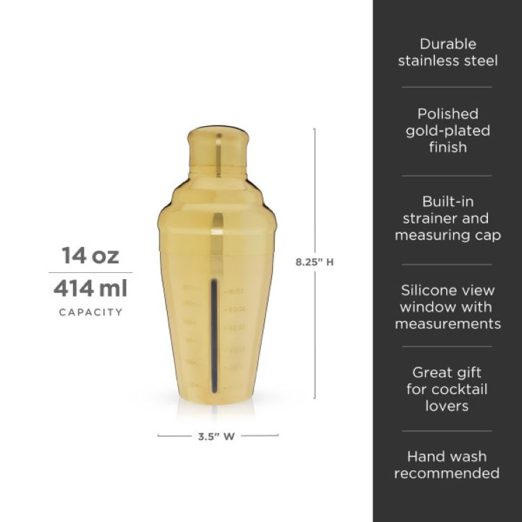 Viski® Gold Measured Shaker 2