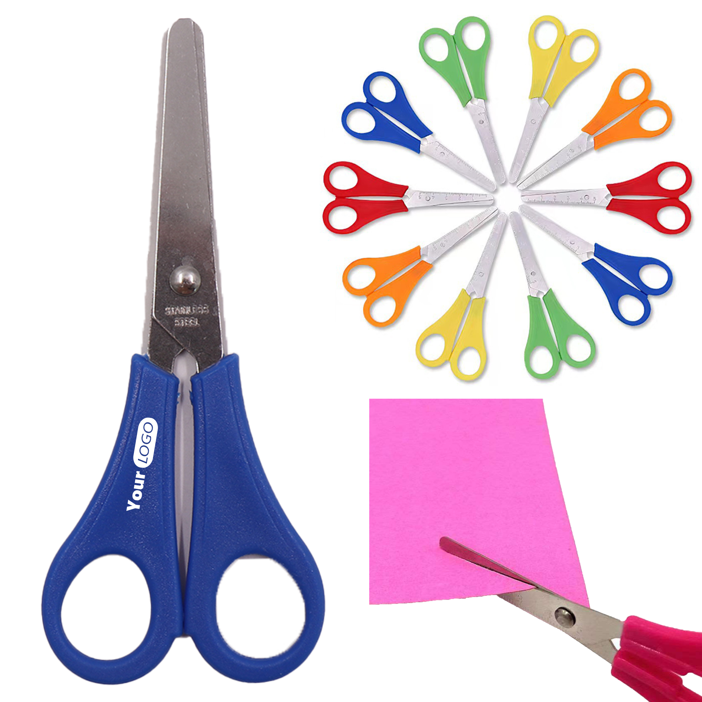 Stainless Steel Colored Stationery Scissors With Graduations 4
