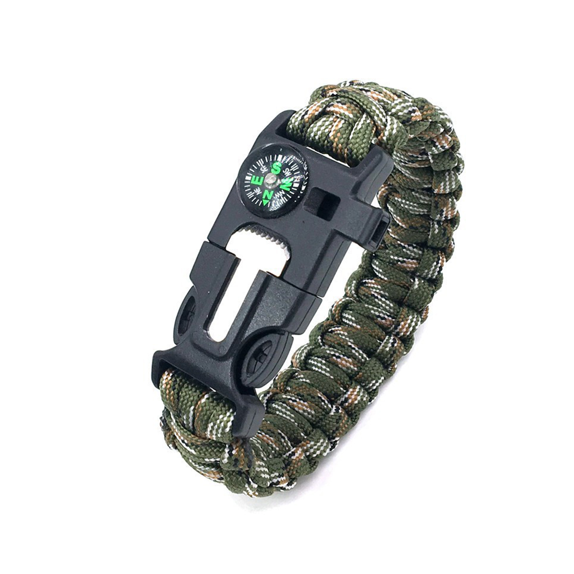 Paracord Survival Bracelet With Flint Igniter And Compass 10" 3