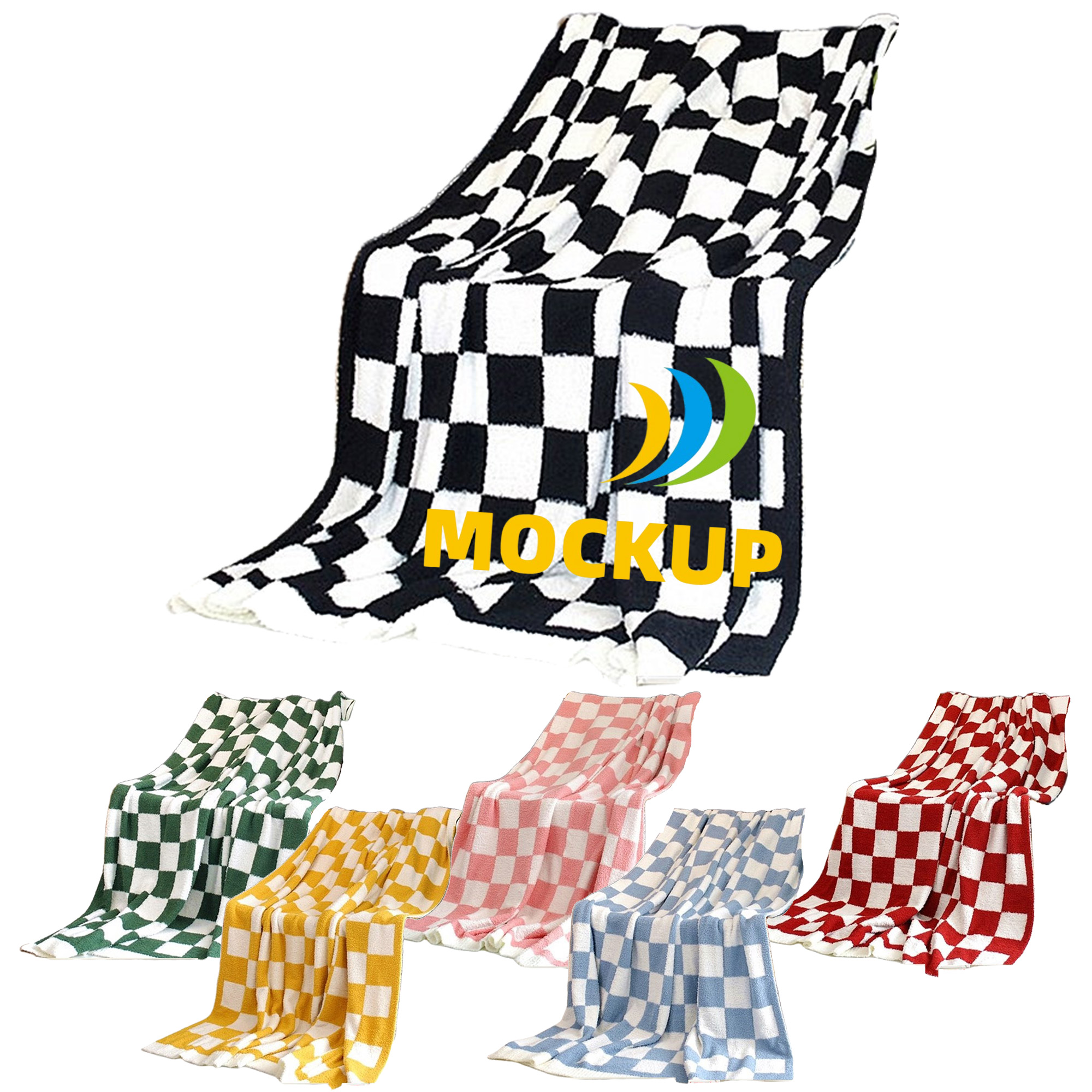 Checkered Gingham Pattern Throw Blanket 3