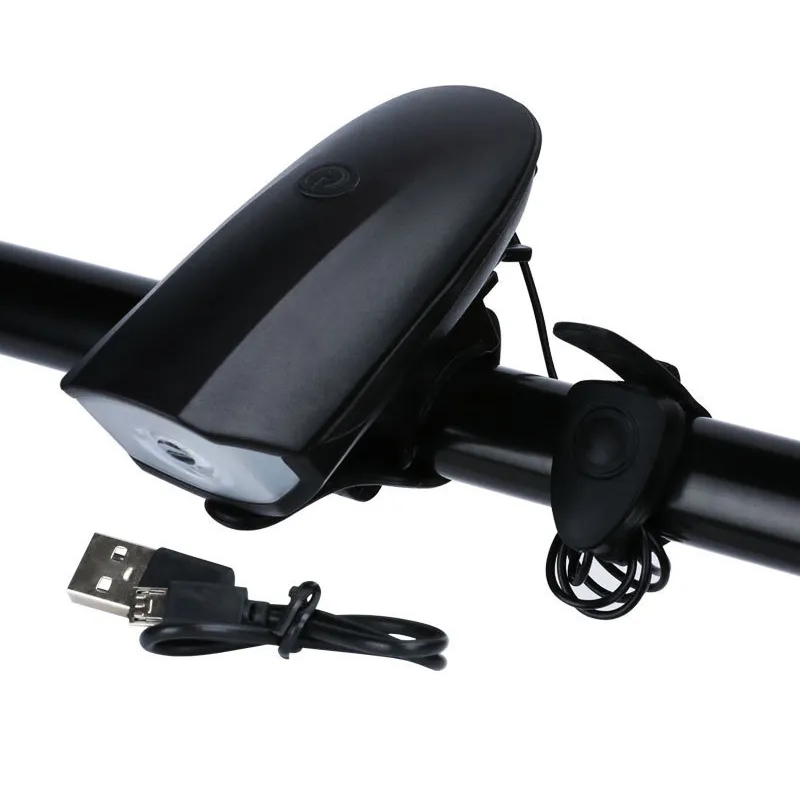 USB Rechargeable Bike Front Light with Horn 2