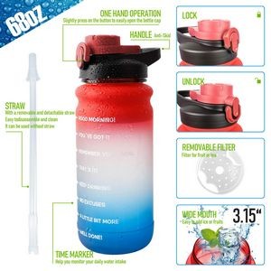 64 Oz/Half Gallon Motivational Water Bottle 3