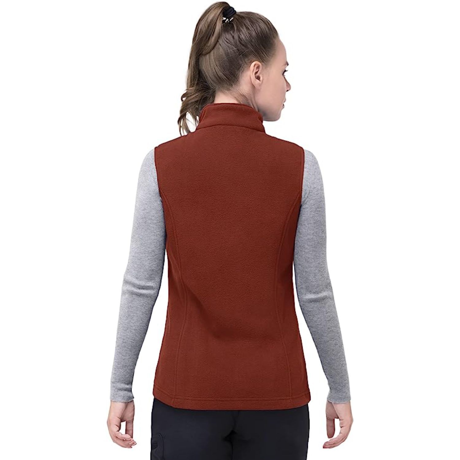 REPREVE® - Women's Recycled Sleeveless Full Zip Fleece Vest w/ Pocket & Wrinkle Resistance 3