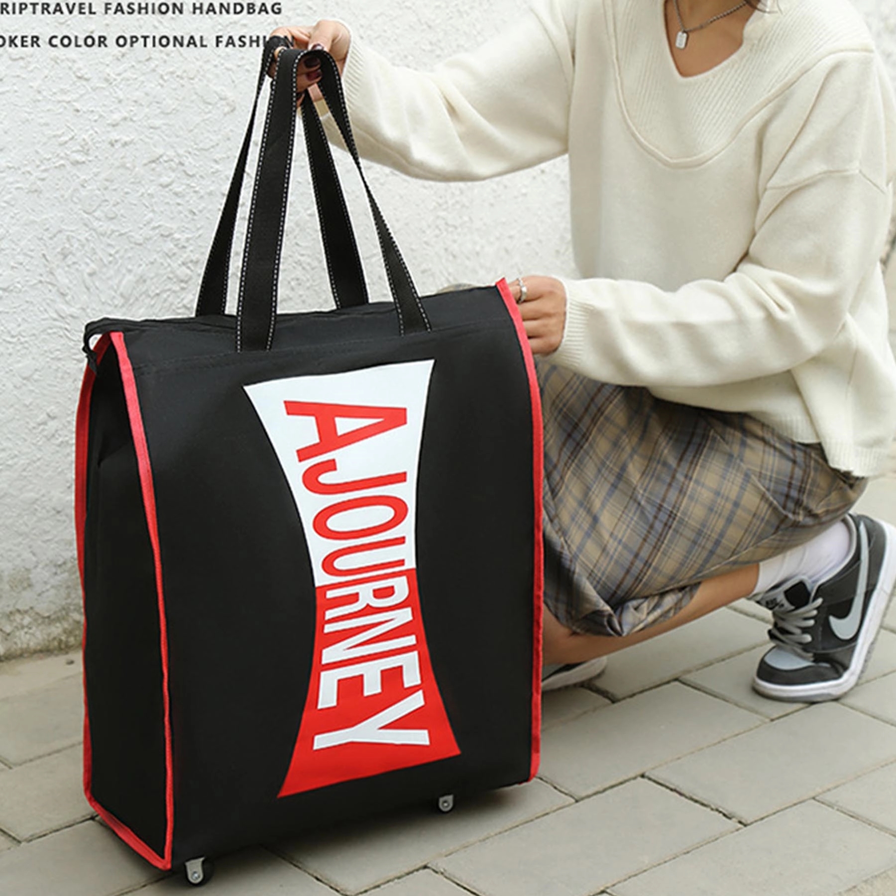 Large Capacity Rolling Tote 5