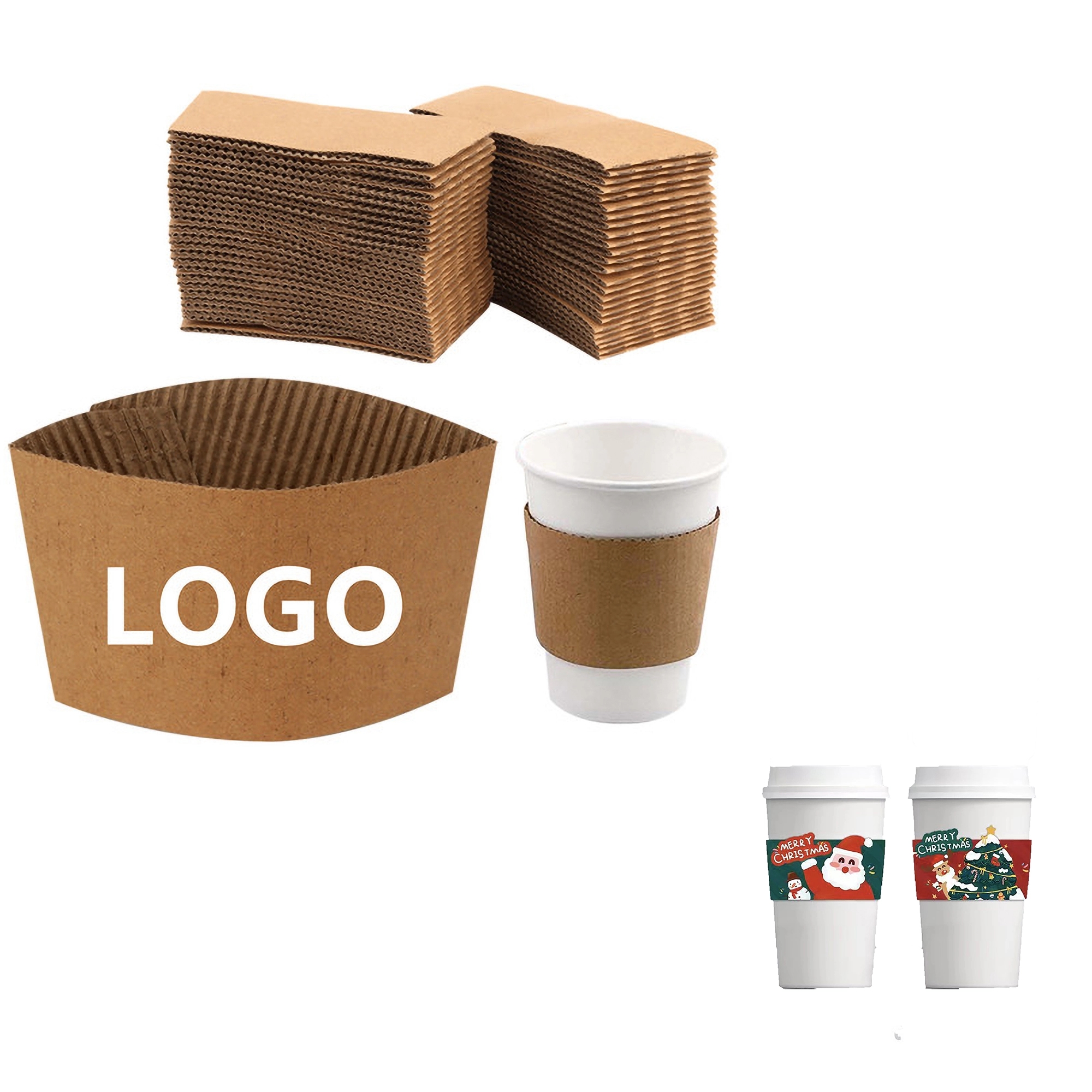 Corrugated Coffee Cup Sleeves, custom koozie with logo imprint 3