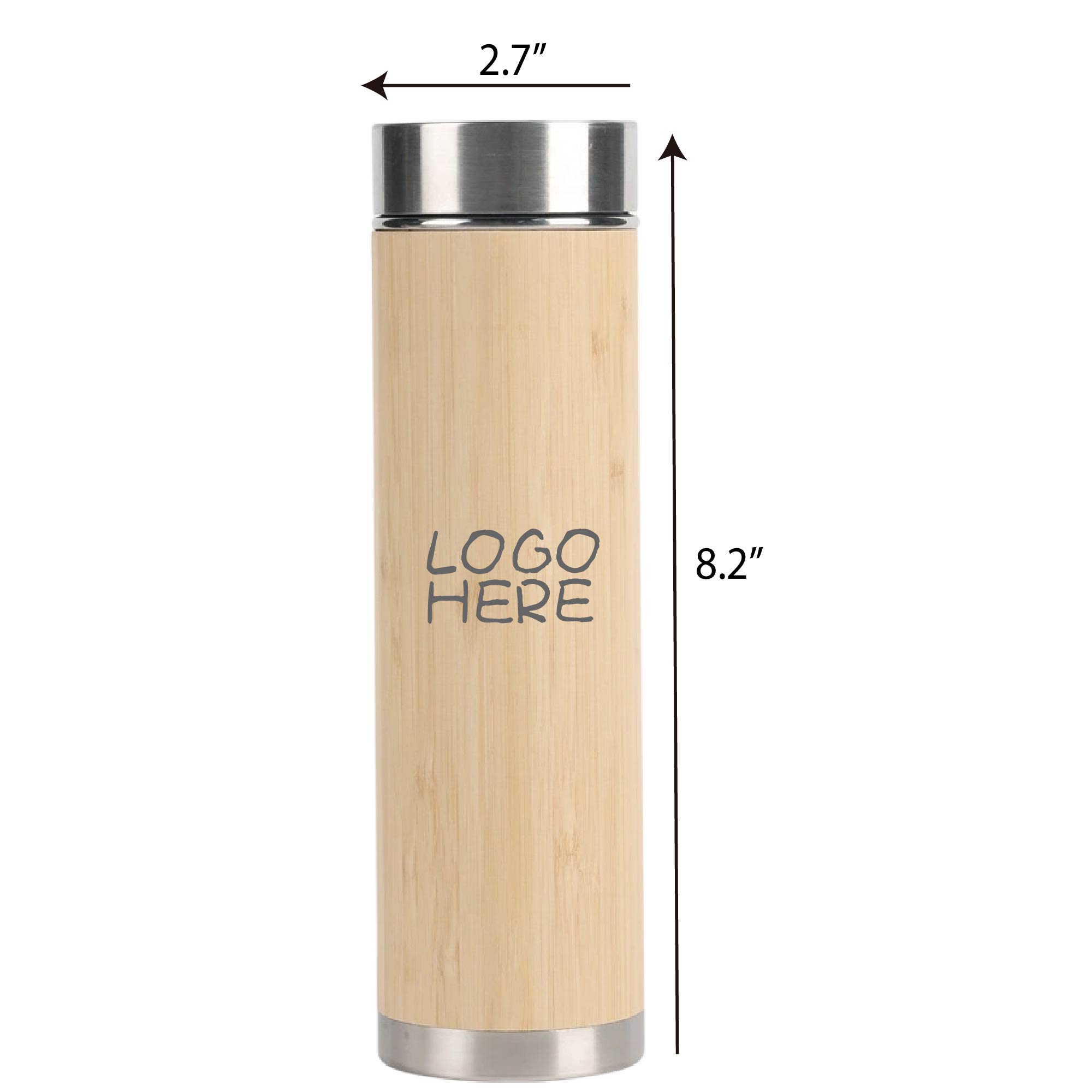 Leak-Proof Portable Bamboo-Shell Stainless Steel Water Cup 3