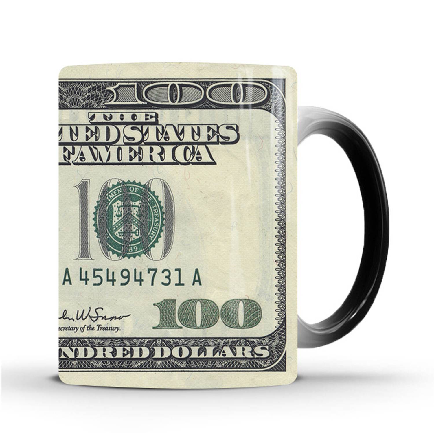 11.8oz Thermal Dollar Design Color Changing Ceramic Mug 6