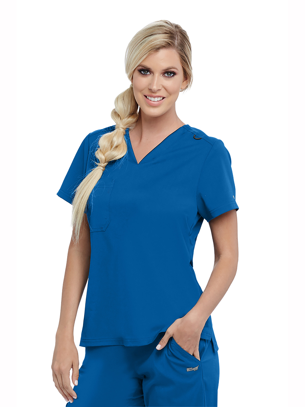 Grey's Anatomy Spandex Stretch - Women's One-Pocket Bree Tuck-In Scrub Top 4