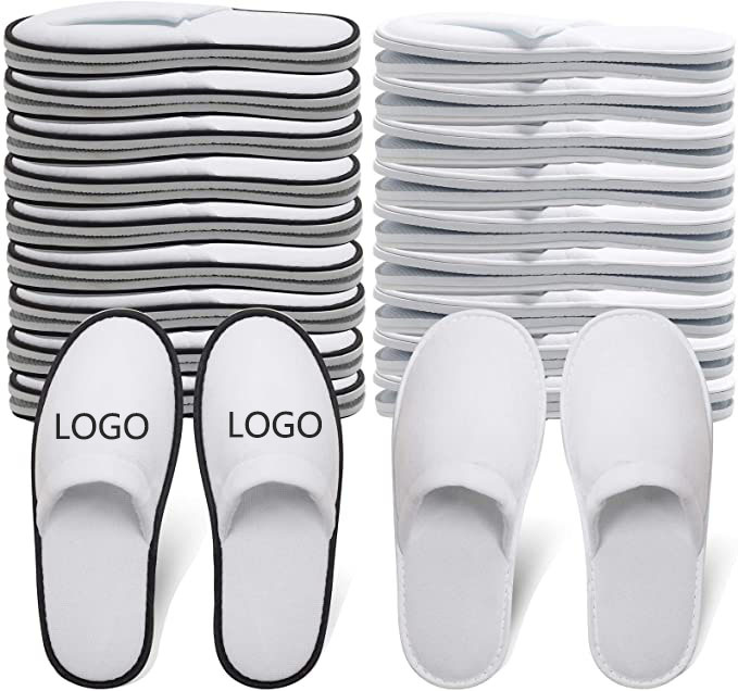 Disposable Velvet Padded Close-Toe Indoor Hotel Slippers 3