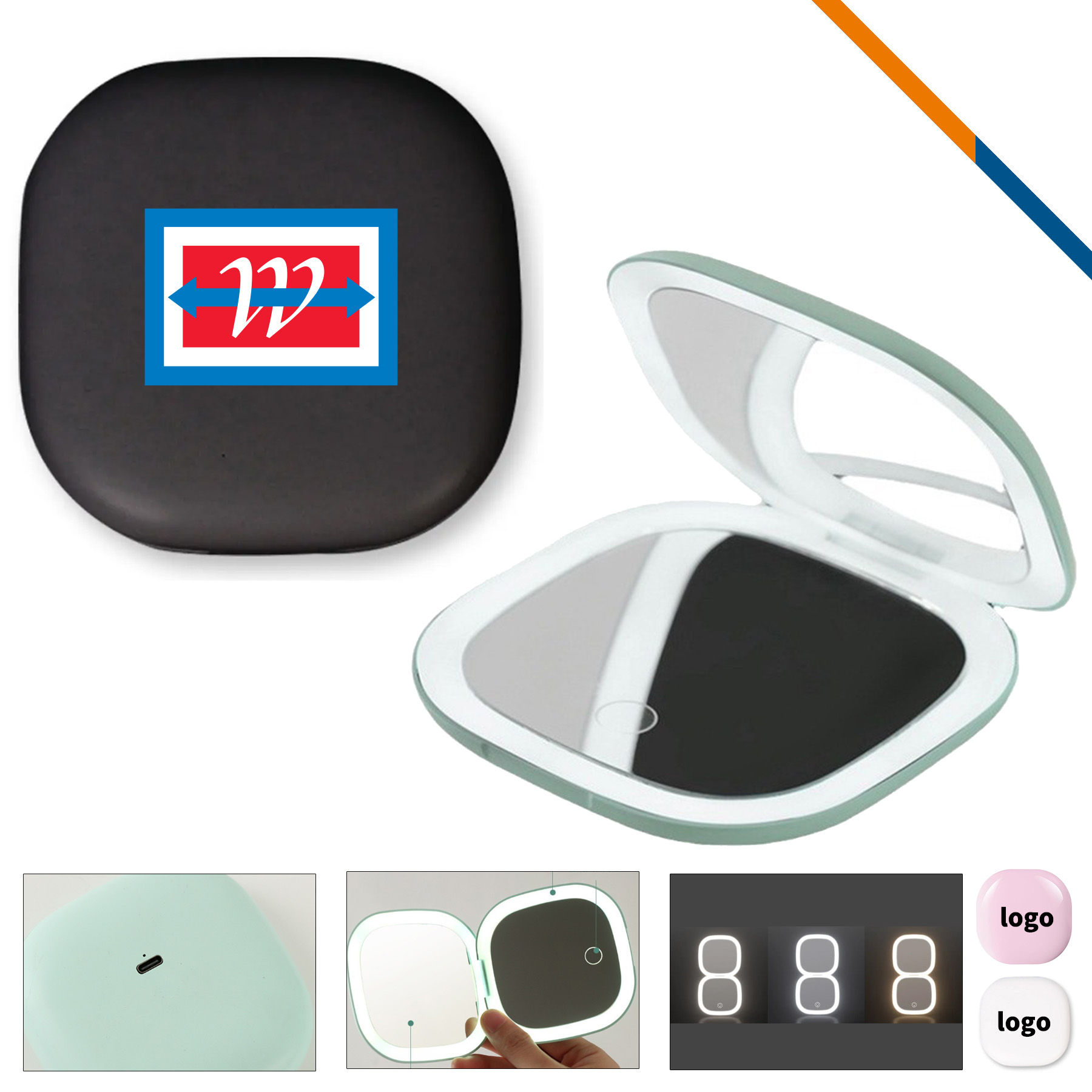Rown Rechargeable LED Compact Makeup Mirror 5