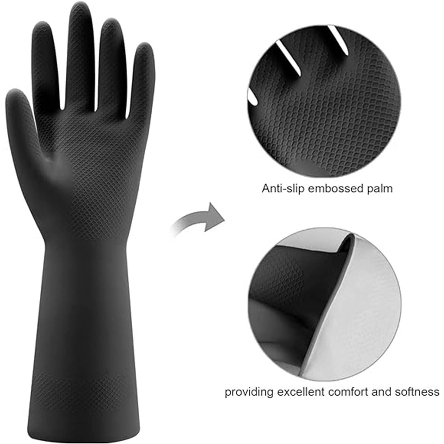 Rubber Kitchen Dishwashing Gloves 5