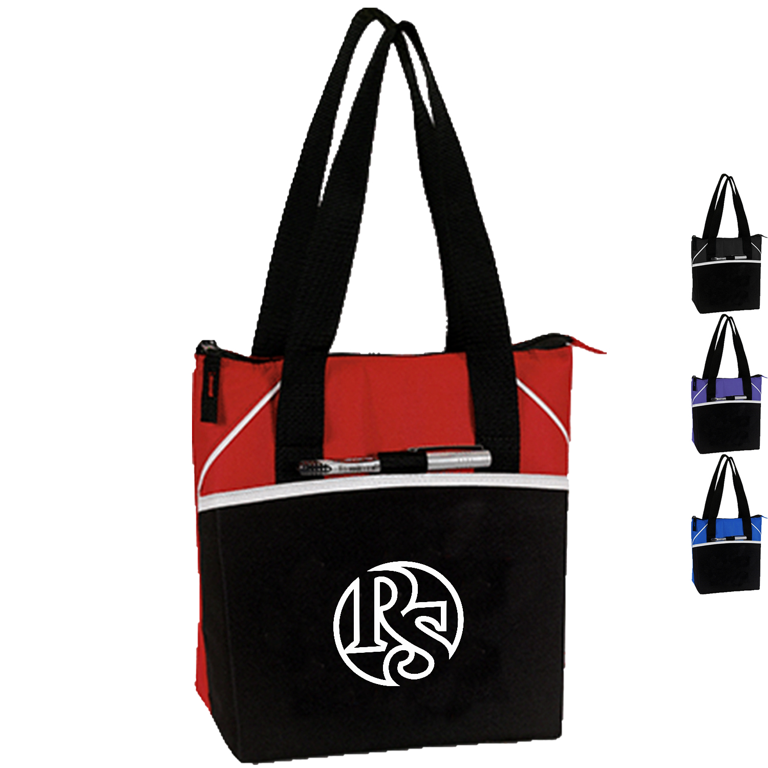 Premium Insulated 8 Pack PEVA Cooler Tote Bag w/ Front Pocket (10.5” x 10.5” x 6”) 2