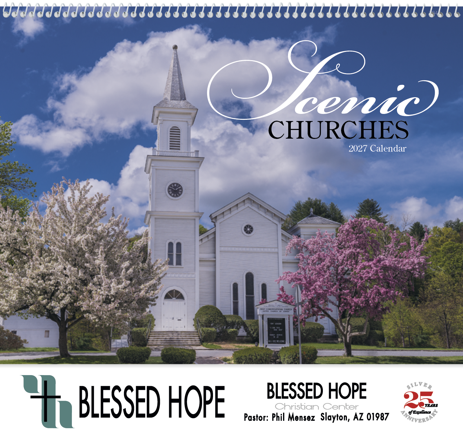 Good Value™ Scenic Churches - Spiral Calendar 24