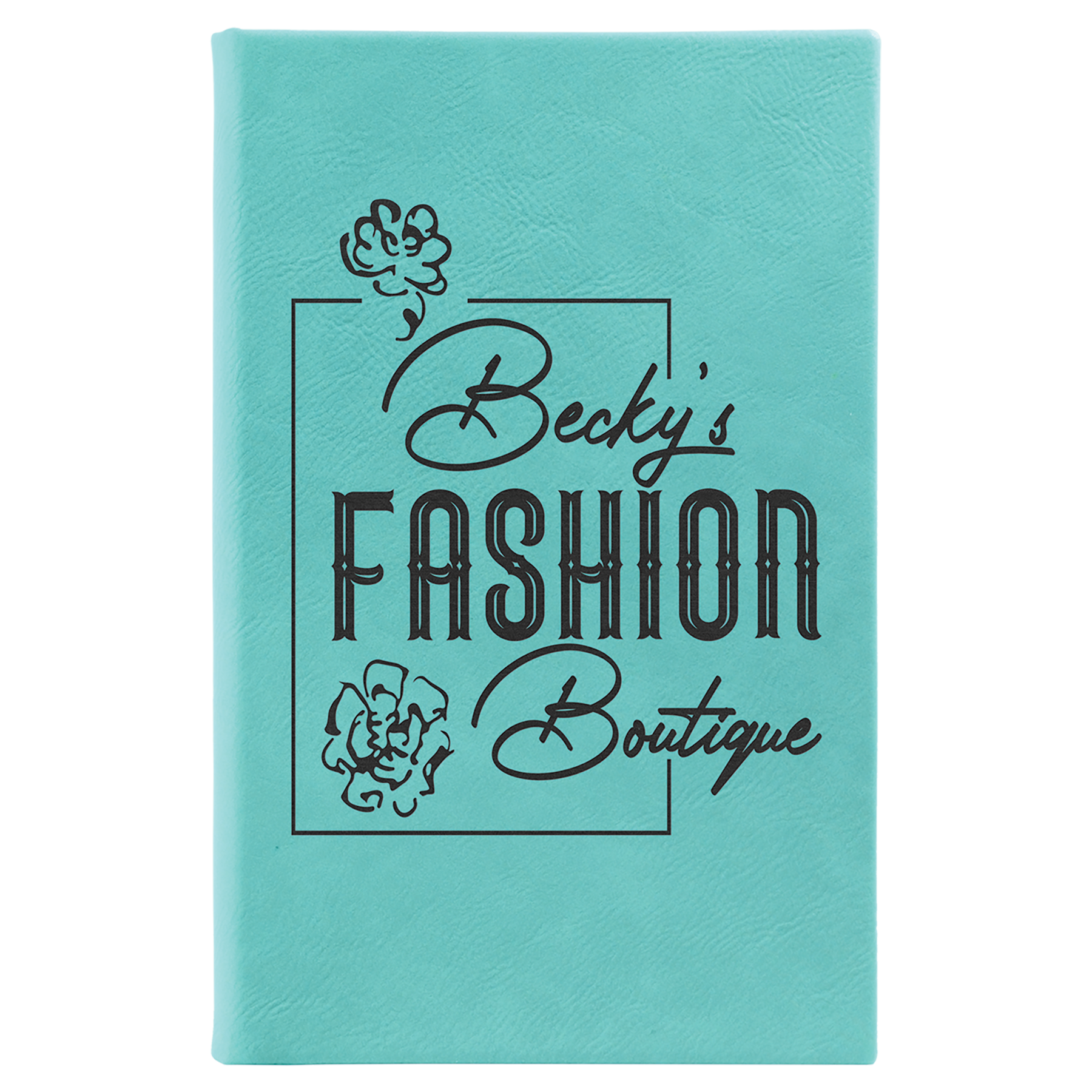 5 1/4" x 8 1/4" Teal Leatherette Sketch Book-Unlined Paper 1