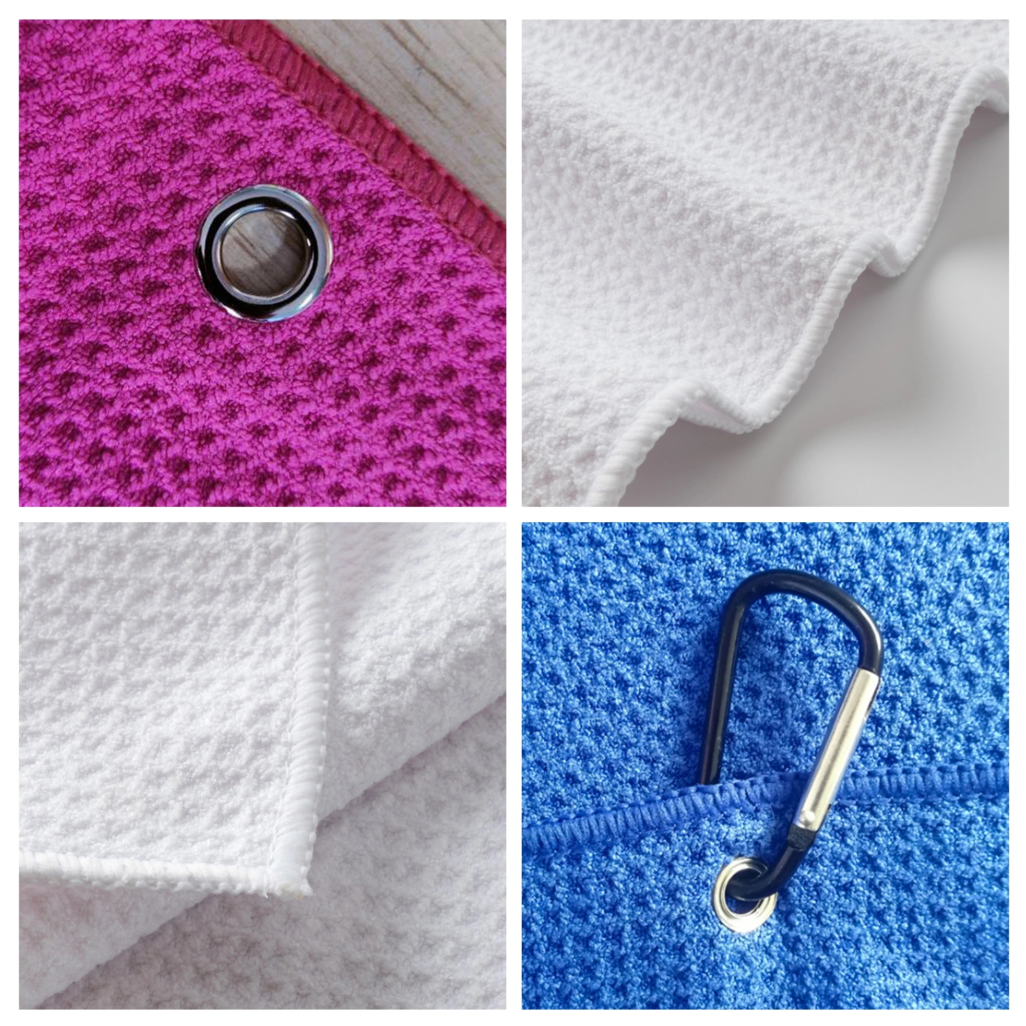 16"x24" Microfiber Waffle Golf Towel With Clip 6