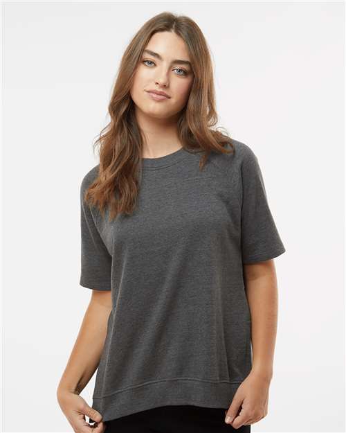 Women's French Terry Short Sleeve Crewneck Sweatshirt - W23711 18