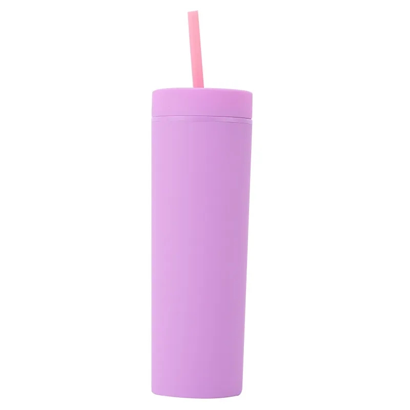 16Oz Water Cup Tumbler Straw With Lid Double Walled 4