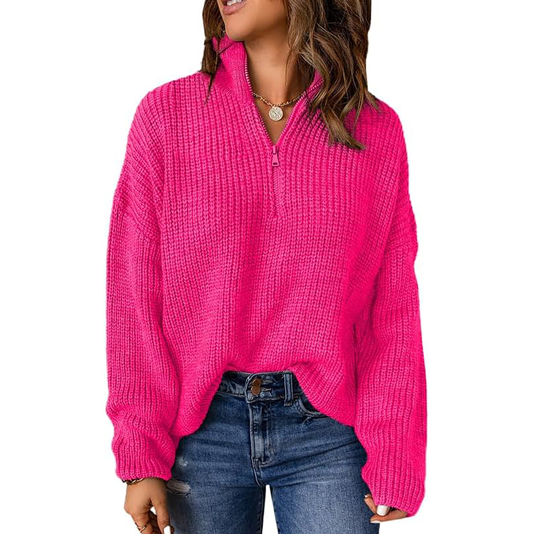 Women's 1/4 Zip Pullover Sweater 3