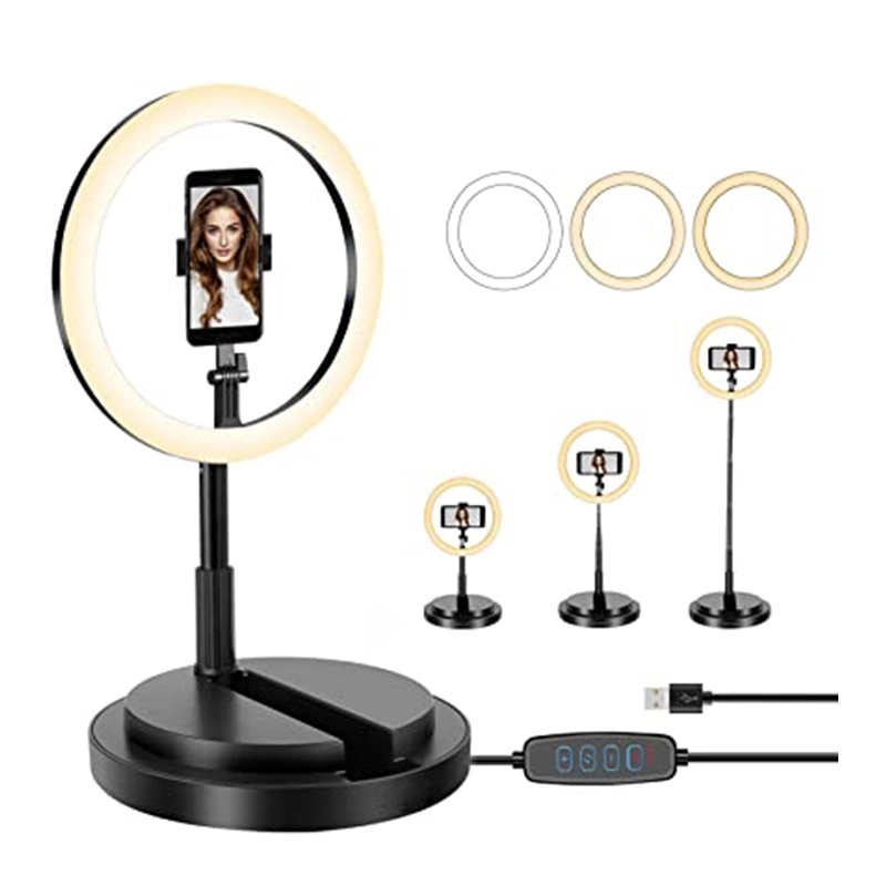 Collapsible Selfie Ring Light with Stand and Phone Holder 2