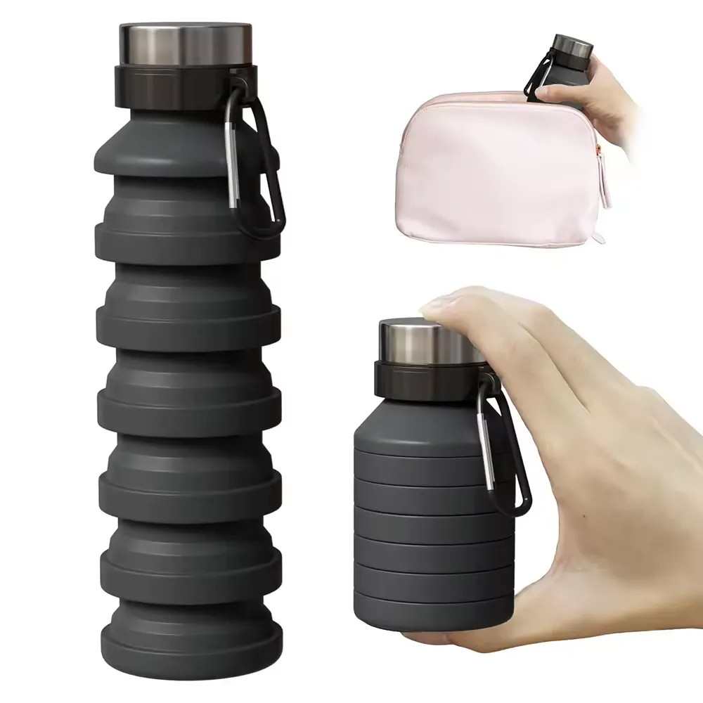 18 Oz Foldable Silicone Water Bottle 4