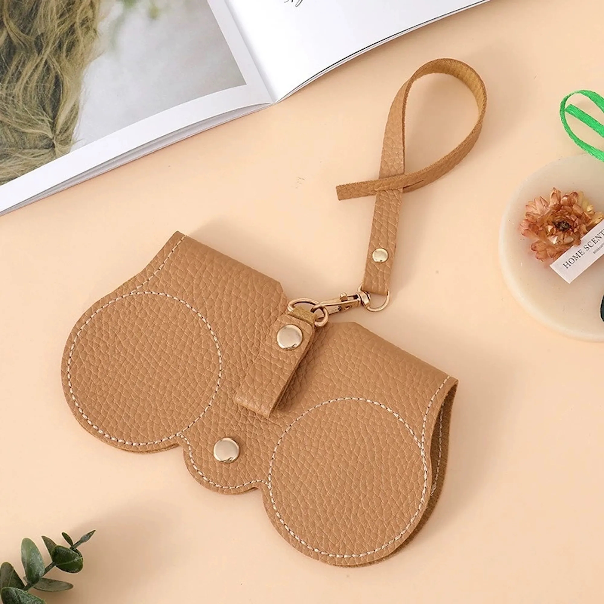 Portable PU Glasses Bag With Lanyard 4