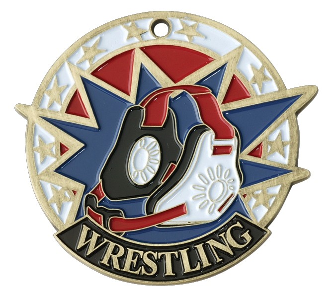 Wrestling USA Sport Medal, 2" 1