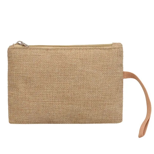 Cotton Linen Cosmetic Zipper Pouch, custom tote bag with logo imprint 4